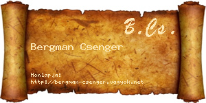 Bergman Csenger névjegykártya